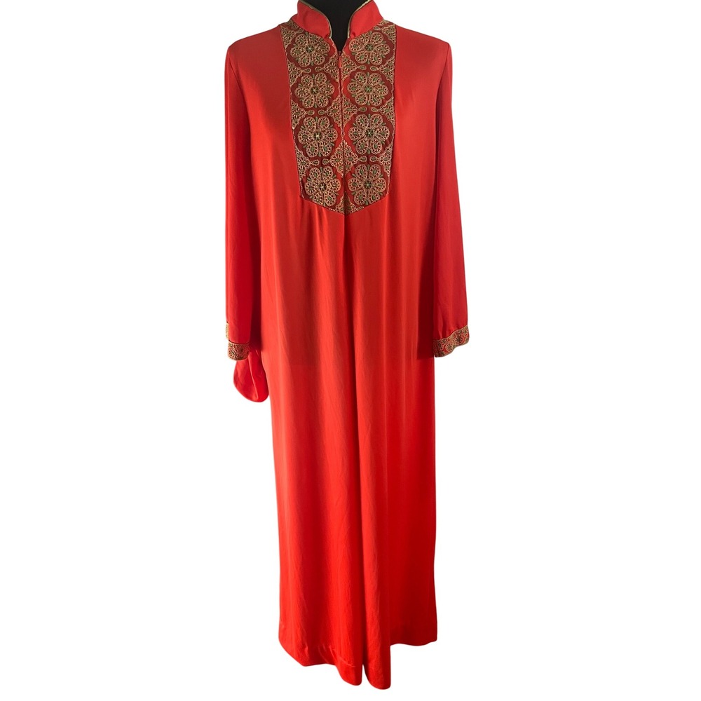Vintage‎ Gossard Artemis Kaftan Lounge wear Bright embroidered Medium 70s